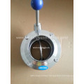 Sanitary Stainless Steel Manual Welded 3 Piece Butterfly Valve